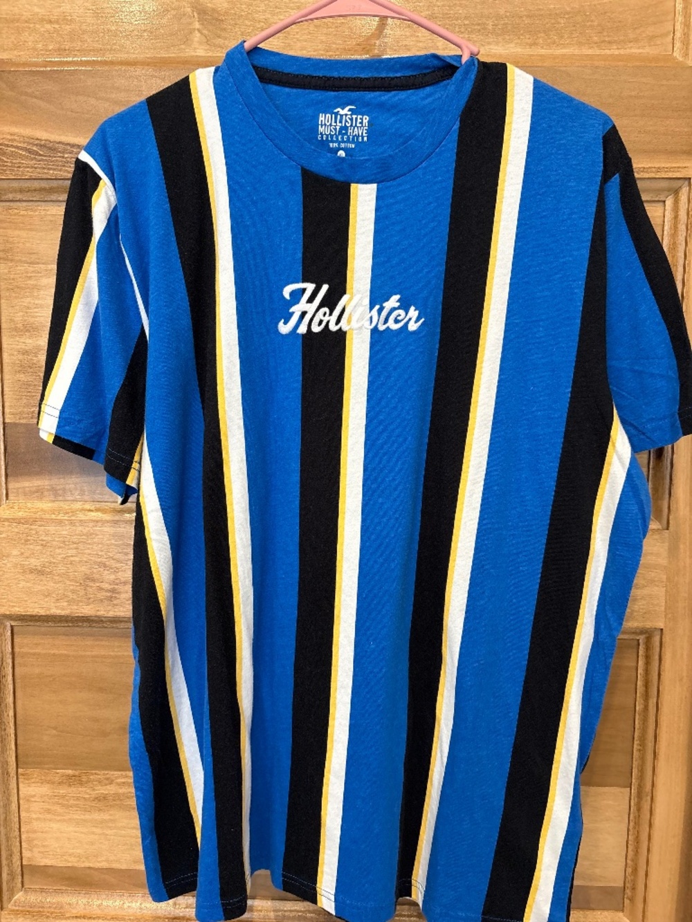 Hollister Vertical Stripe T-Shirt Cotton Mens NEW